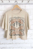 Rock and Roll Guitar Graphic Long Crop Top