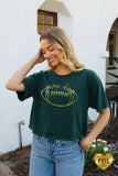 Game Day Foil Football  Cropped Mineral Graphic Top