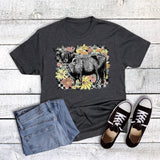 Checker Wildflower Highland Cow Graphic Tee