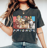 Friends Tv Show & Attack On Titan Vintage Anime Tee - Unisex