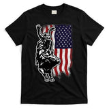American Flag Bull Riding Cowboy 4th Of July Patriotic Rodeo T-Shirt