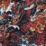 Men's Tiger Shirt 1950s Vintage Hawaiian Shirt For Men Short Sleeve Cotton Aloha Shirt Tiger In The Mist