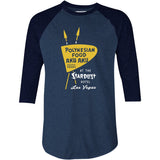 Aku Aku - Las Vegas, NV - Vintage Tiki Bar - 3/4 Sleeve Raglan T-Shirt