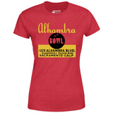 Alhambra Bowl - Sacramento, CA - Vintage Bowling Alley - Women's T-Shirt