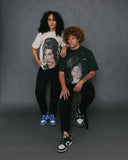 Alicia keys Big Face Oversized Green Tee