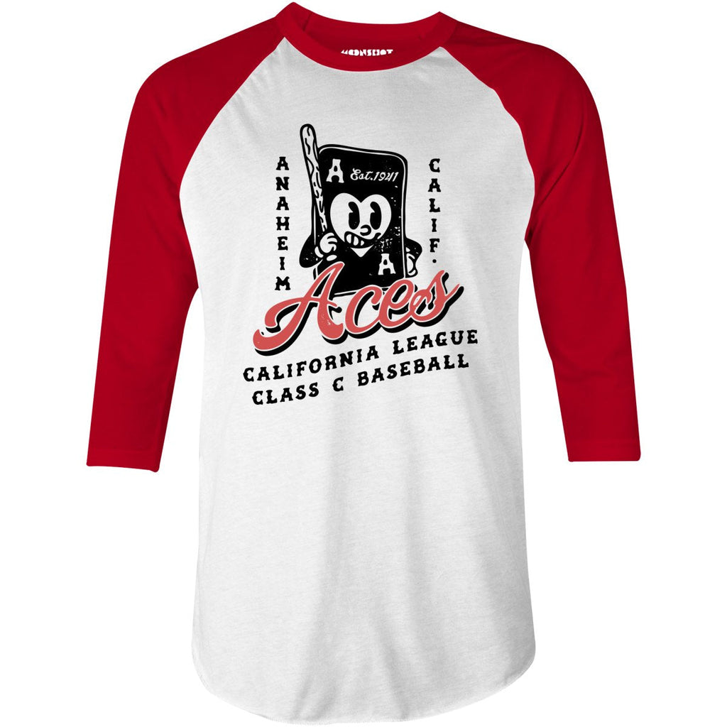 Anaheim Aces - California - Vintage Defunct Baseball Teams - 3/4 Sleeve Raglan T-Shirt