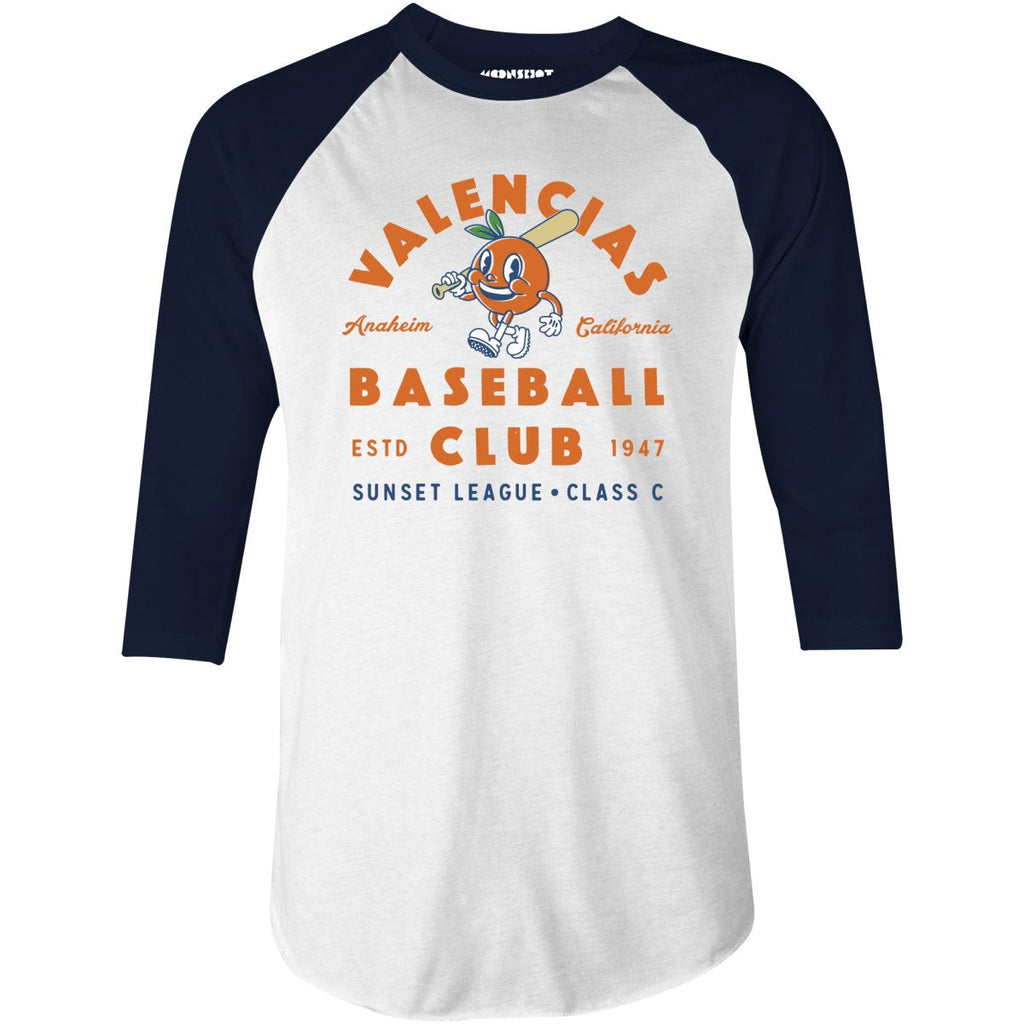 Anaheim Valencias - California - Vintage Defunct Baseball Teams - 3/4 Sleeve Raglan T-Shirt