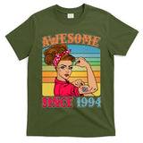 Awesome Since 1994 30th Birthday Messy Bun Rosie The Riveter T-Shirt