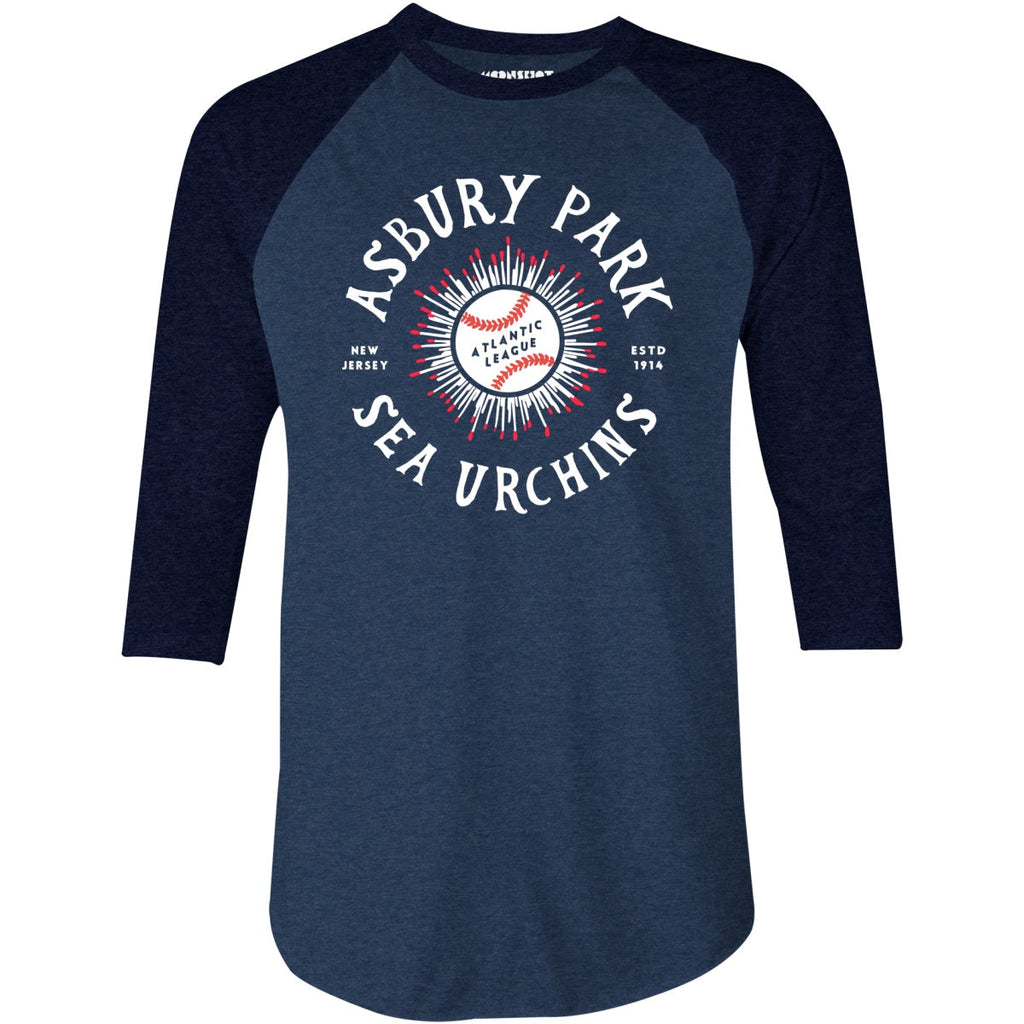 Asbury Park Sea Urchins - New Jersey - Vintage Defunct Baseball Teams - 3/4 Sleeve Raglan T-Shirt