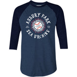 Asbury Park Sea Urchins - New Jersey - Vintage Defunct Baseball Teams - 3/4 Sleeve Raglan T-Shirt