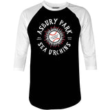 Asbury Park Sea Urchins - New Jersey - Vintage Defunct Baseball Teams - 3/4 Sleeve Raglan T-Shirt
