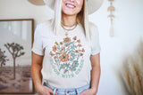 Bloom with Grace Floral Retro Graphic Tees Botanical Women's