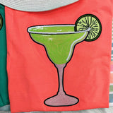 Lime Margarita Glass Patch Neon Red Orange Pigment Dyed Tee