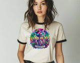 Cannabitch Skeleton Hippie -  Funny Hemp Weed Ringer Tee