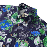 Men's Hawaiian Shirt Short Sleeve Button-down 100% Cotton Aloha Save Earth