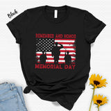 Remember & Honor Memorial Day American Flag T-Shirt