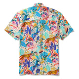 Men's Colorful Hawaiian Shirt Short Sleeve Button-down 100% Cotton Aloha Jungle Whimsy
