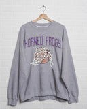 Tcu Horned Frogs Basketball Fling Gray Thrifted Sweatshirt