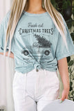 Fresh Cut Christmas Trees Mineral Graphic Long Crop Top