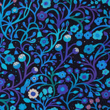 Men's Hawaiian Shirt Short Sleeve Button-down 100% Cotton Blue Aloha Midnight Garden