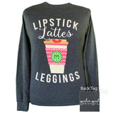 Lipstick Lattes Leggings-Dark Heather LS-2145