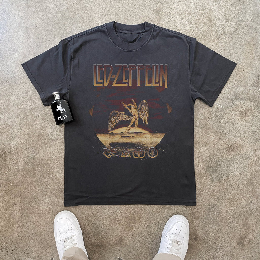 LED VINTAGE ZEPPELIN HEAVYWEIGHT BLACK T-SHIRT