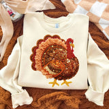 Faux Yarn & Sequin Turkey Sweatshirt Unisex T-shirt, Sweatshirt, Hoodie, Long Sleeve Tee