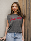Arkansas Razorbacks Bold Script Washed Black Tank