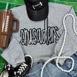 Crusaders Sequin Patch Sport Grey Crewneck Sweatshirt