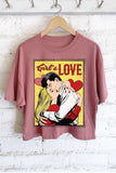 Girl's Love Graphic Long Crop Top