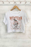 Western Cowboy Take Me Away Graphic Short Crop Top