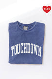 Touchdown Graphic Plus Size Mineral Washed Graphic Top
