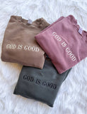God Is Good Embroidered Sweatshirt - Christian Faith Graphic