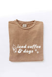 Iced Coffee and Dogs Mineral Washed Graphic Top