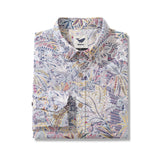 Men's Hawaiian Shirt Tropical Palm Tree Print Cotton Button-down Long Sleeve Aloha Shirt Jungle Long Sleeve Shirt
