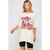 The Cowboy Tour Vintage Graphic Oversized Tee