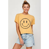 Smile Face Vintage  Graphic Crop Top