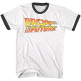 Back To The Future - Worn Logo Short Sleeve Ringer Boyfriend Tee