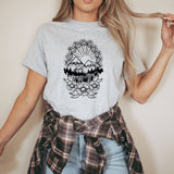 Snowy Mountain Floral Graphic Tee071(Dtf)