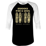 Bahooka Ribs & Grog - Rosemead, CA - Vintage Tiki Bar - 3/4 Sleeve Raglan T-Shirt