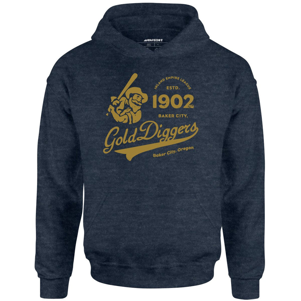 Baker City Gold Diggers - Oregon - Vintage Defunct Baseball Teams - Unisex Hoodie