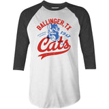 Ballinger Cats - Texas - Vintage Defunct Baseball Teams - 3/4 Sleeve Raglan T-Shirt
