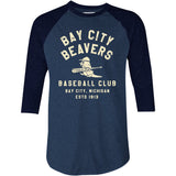 Bay City Beavers - Michigan - Vintage Defunct Baseball Teams - 3/4 Sleeve Raglan T-Shirt