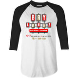 Bay Lanes - Bay City, MI - Vintage Bowling Alley - 3/4 Sleeve Raglan T-Shirt