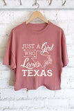 Just A Girl Who Loves Texas Graphic Long Crop Top