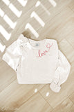Love Heart  Mineral Washed Long Sleeve Graphic