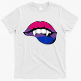 Bisexual Bi Vampire Lips Fangs Costume Easy Halloween Gifts T-Shirt