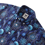 Men's Hawaiian Shirt Luminocean Print Cotton Button-down Short Sleeve Aloha Shirt Luminocean By Luova Flow