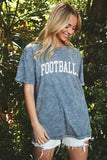Football Oversized Mineral Washed Graphic Top