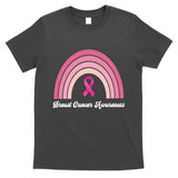 Breast Cancer Awareness Pink Rainbow Ribbon T-Shirt